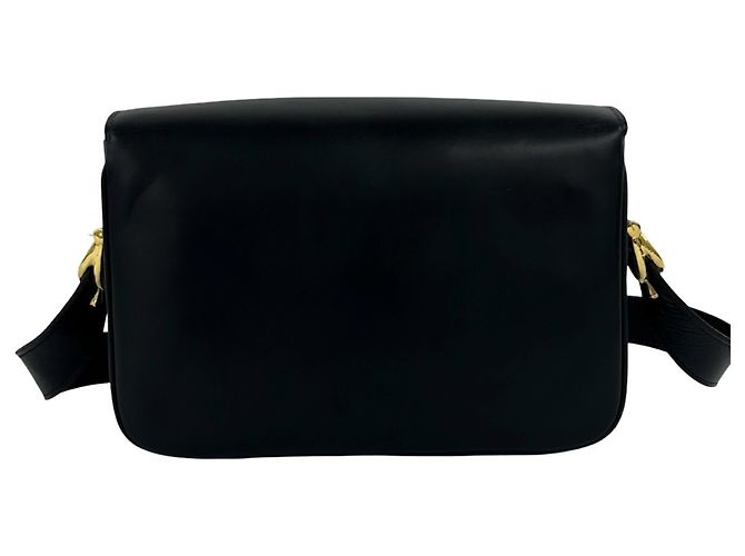 Céline Celine Semi-One Shoulder Tasche aus Vintage-Kalbsleder Marineblau - Ansicht 3