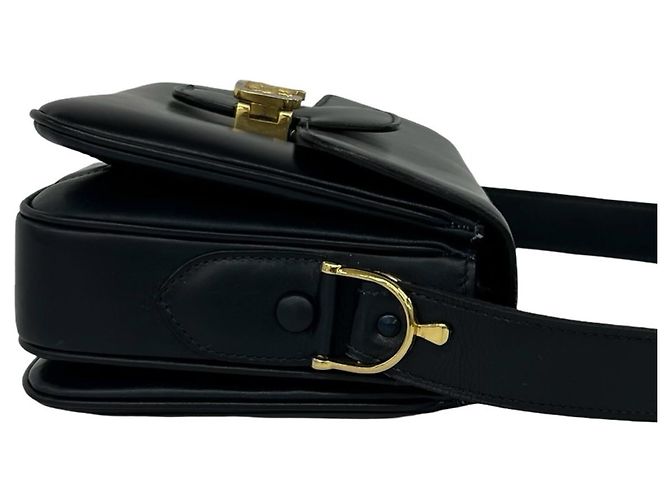 Céline Celine Semi-One Shoulder Tasche aus Vintage-Kalbsleder Marineblau - Ansicht 6