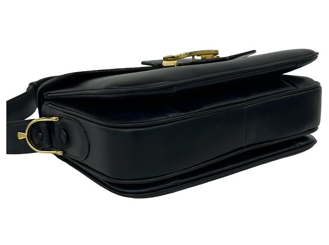 Céline Celine Semi-One Shoulder Tasche aus Vintage-Kalbsleder Marineblau - Ansicht 7