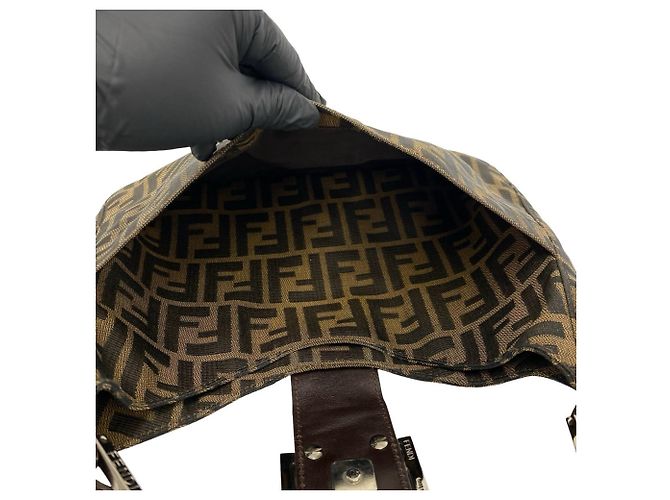 Fendi Vintage Zucca FF Pattern Handtasche Braun - Ansicht 10