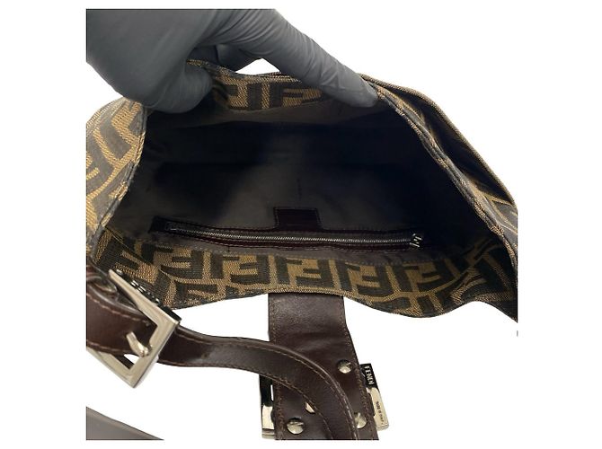 Fendi Vintage Zucca FF Pattern Handtasche Braun - Ansicht 9