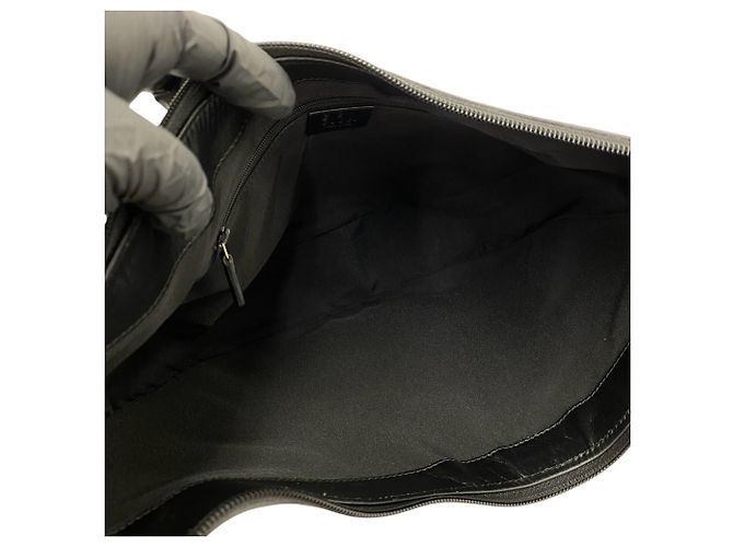 Bolso semi-hombro de cuero y lona con estampado GG Logo Gucci Negro Verde - vista 9