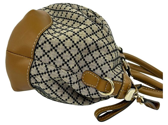 Borsa a mano Gucci Sukey in tela Diamante e pelle Nero Beige - vista 6
