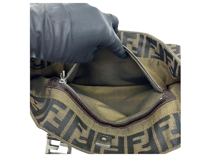 Fendi Zucca FF Pattern Mini Tote Bag Braun Schwarz - Ansicht 10