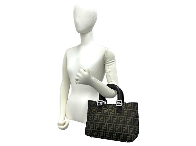 Fendi Zucca FF Pattern Mini Tote Bag Braun Schwarz - Ansicht 2