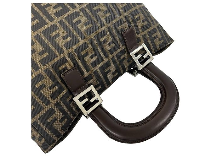 Fendi Zucca FF Pattern Mini Tote Bag Braun Schwarz - Ansicht 4