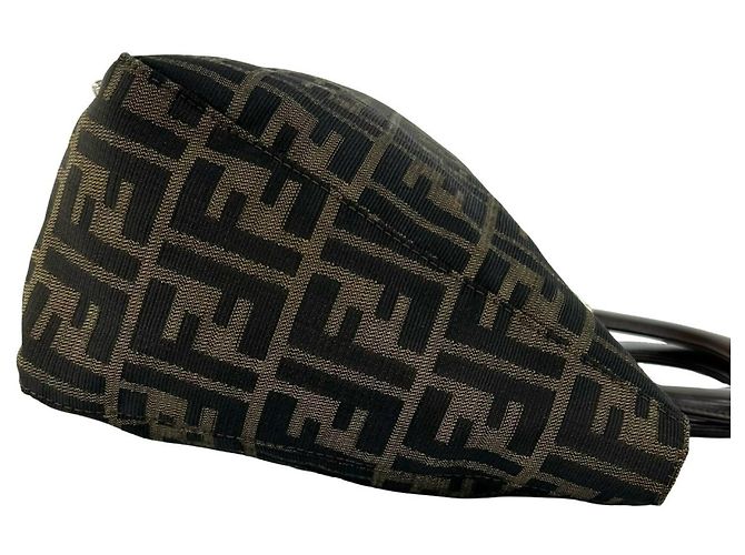 Fendi Zucca FF Pattern Mini Tote Bag Braun Schwarz - Ansicht 6