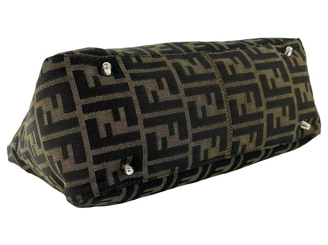 Fendi Zucca FF Pattern Mini Tote Bag Braun Schwarz - Ansicht 7