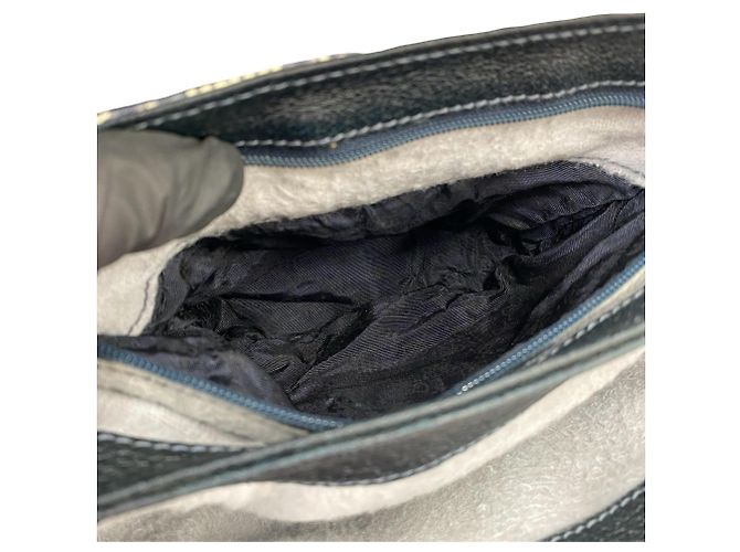 Mini borsa a tracolla Gucci in pelle blu navy - vista 10