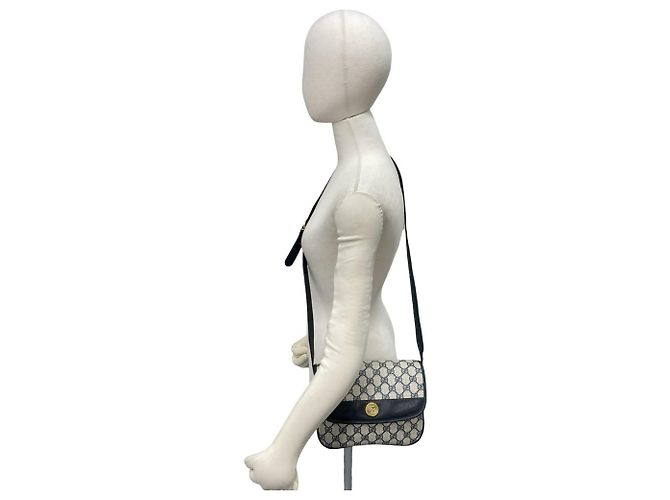 Mini borsa a tracolla Gucci in pelle blu navy - vista 2