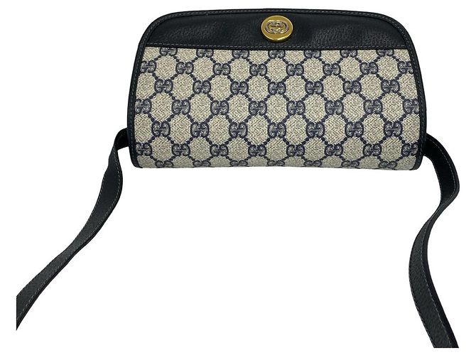 Mini borsa a tracolla Gucci in pelle blu navy - vista 4