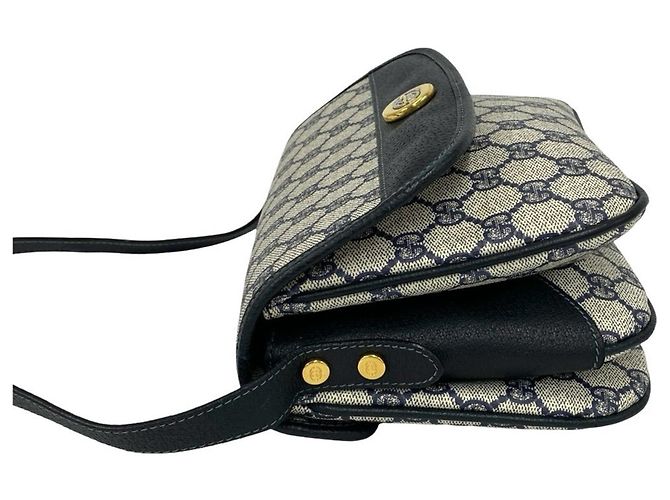 Mini borsa a tracolla Gucci in pelle blu navy - vista 5