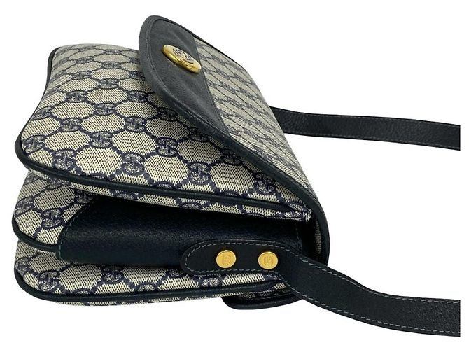 Mini borsa a tracolla Gucci in pelle blu navy - vista 6