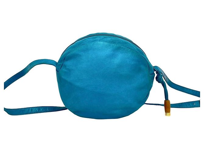 Mini borsa a tracolla/pouch Loewe in pelle nappa con logo Anagram Blu - vista 3