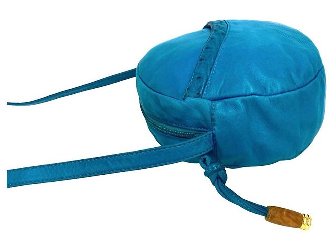 Mini borsa a tracolla/pouch Loewe in pelle nappa con logo Anagram Blu - vista 5