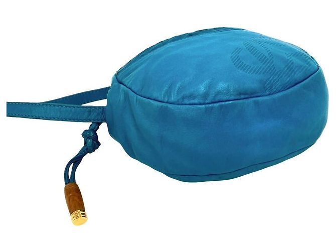 Mini borsa a tracolla/pouch Loewe in pelle nappa con logo Anagram Blu - vista 7