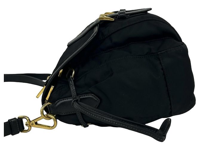 Saffiano Borsa a tracolla Prada in nylon e pelle Nero - vista 5