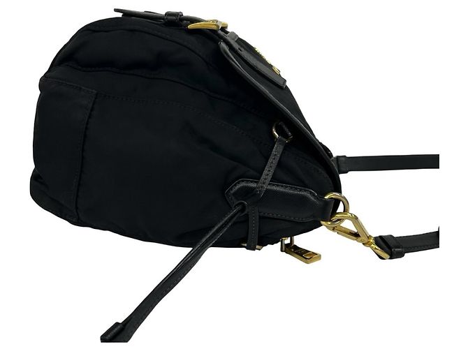 Saffiano Borsa a tracolla Prada in nylon e pelle Nero - vista 6