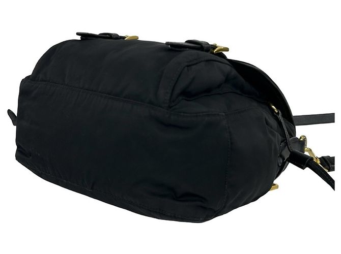 Saffiano Borsa a tracolla Prada in nylon e pelle Nero - vista 8