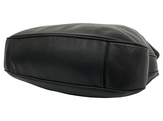 GUCCI Old Bamboo Leder 2-way Schultertasche Schwarz - Ansicht 7