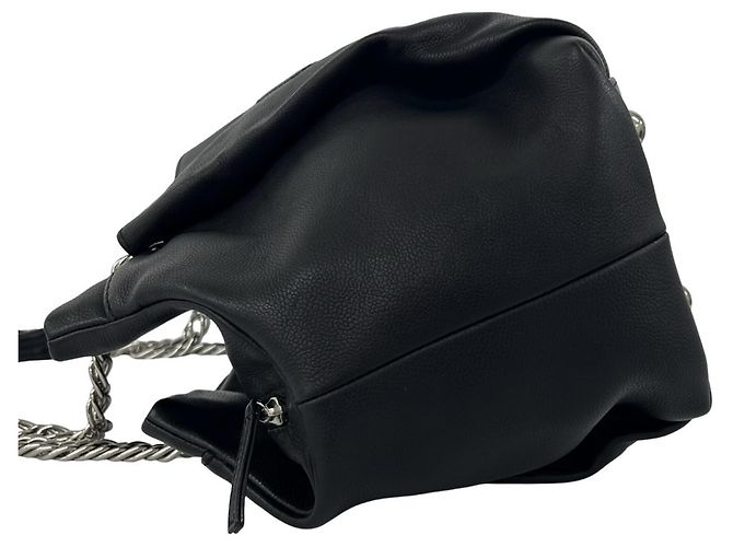 Borsa Tote Chanel Coco Mark Chain in pelle caviar Nero - vista 5