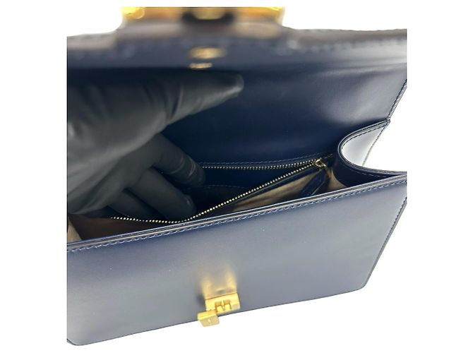Borsa a tracolla in pelle GUCCI Sylvie Sherry Line con logo in metallo Rosso Verde Blu navy - vista 10