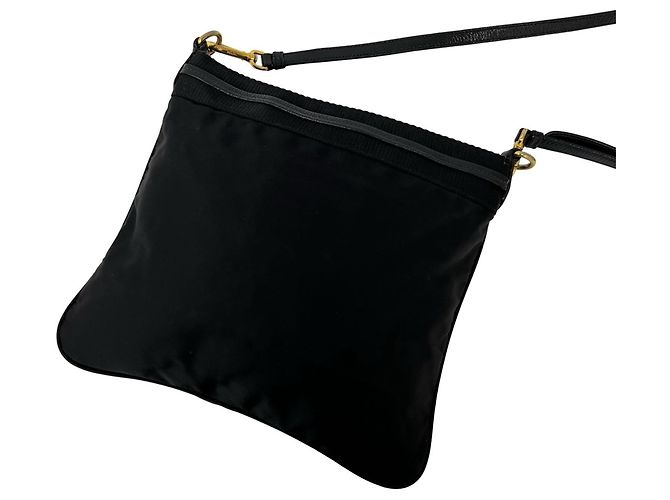 Borsa a tracolla Prada in nylon e pelle Nero - vista 3