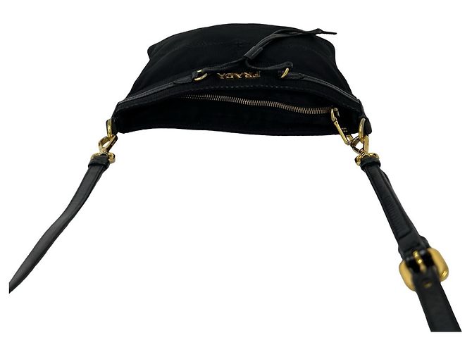Borsa a tracolla Prada in nylon e pelle Nero - vista 4