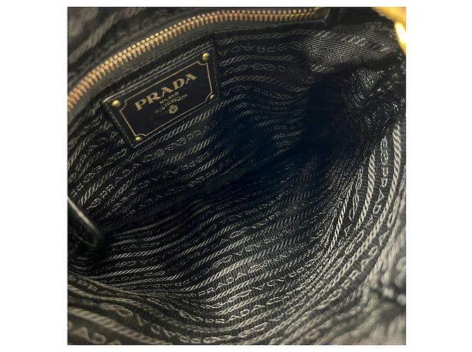 Borsa a tracolla Prada in nylon e pelle Nero - vista 9