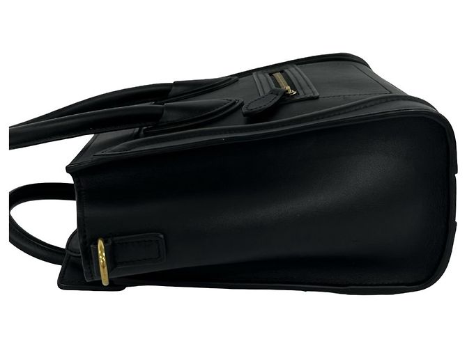 Céline Borsa a tracolla in pelle Celine Luggage Nano Shopper Nero - vista 5