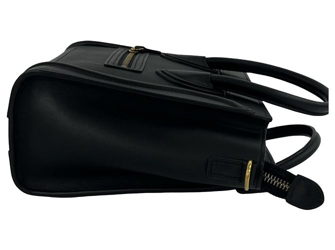 Céline Borsa a tracolla in pelle Celine Luggage Nano Shopper Nero - vista 6