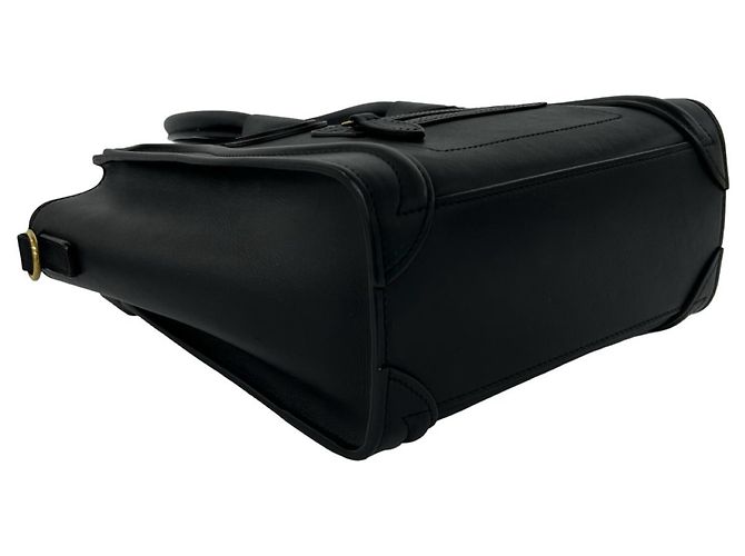 Céline Borsa a tracolla in pelle Celine Luggage Nano Shopper Nero - vista 7