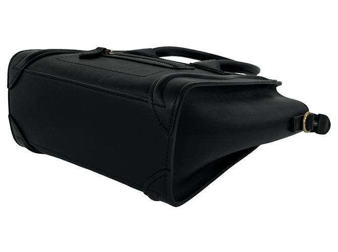 Céline Borsa a tracolla in pelle Celine Luggage Nano Shopper Nero - vista 8
