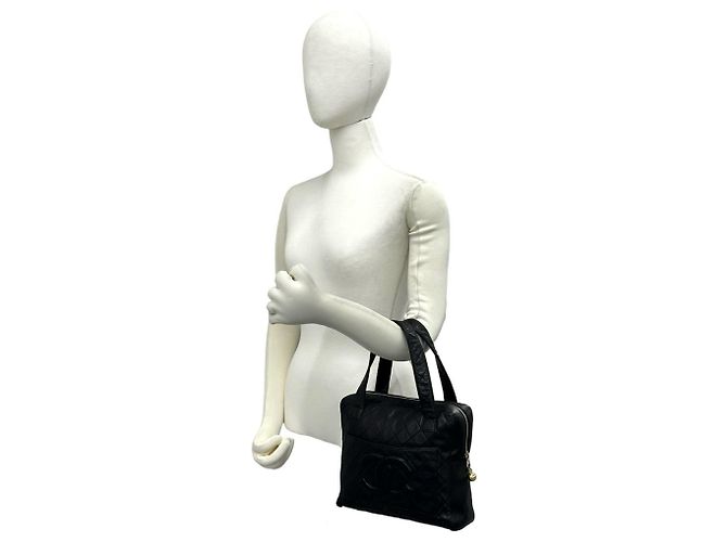 Chanel Vintage Matelassé Coco Mark Handtasche Schwarz - Ansicht 2