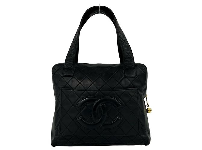 Chanel Vintage Matelassé Coco Mark Handtasche Schwarz - Ansicht 3