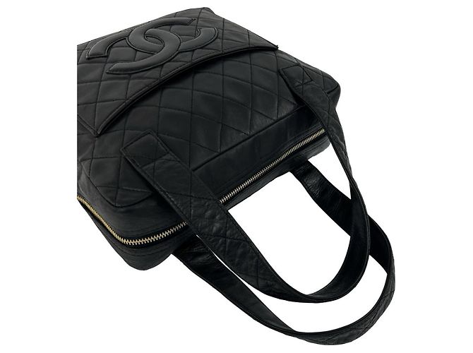 Chanel Vintage Matelassé Coco Mark Handtasche Schwarz - Ansicht 4