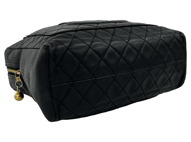 Chanel Vintage Matelassé Coco Mark Handtasche Schwarz - Ansicht 7