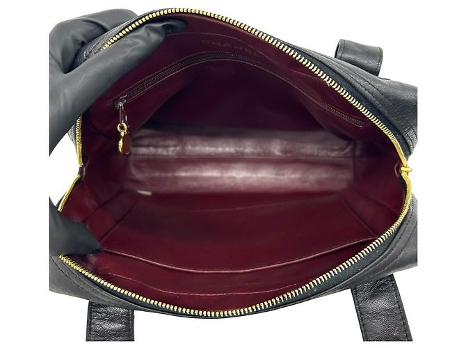 Chanel Vintage Matelassé Coco Mark Handtasche Schwarz - Ansicht 9