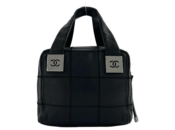 Borsa Chanel in pelle di vitello martellata nera Nero - vista 3
