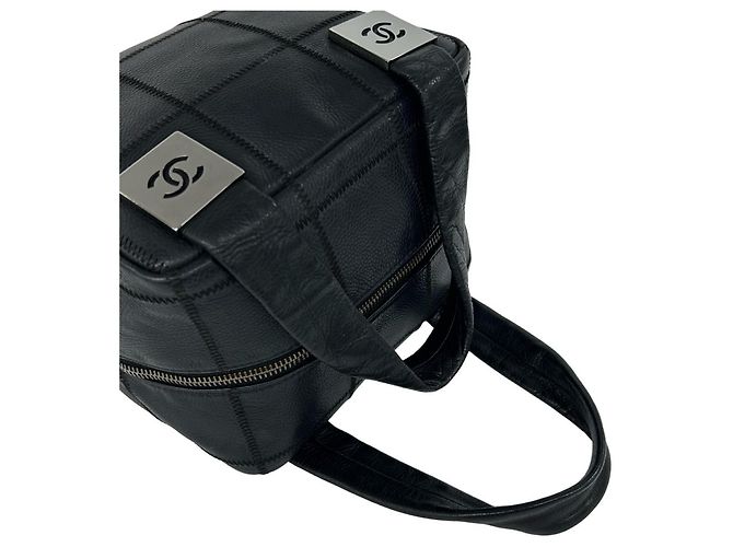 Borsa Chanel in pelle di vitello martellata nera Nero - vista 4