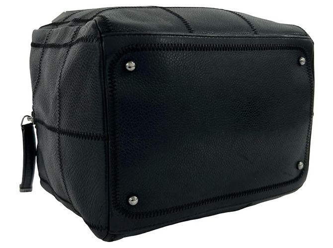 Borsa Chanel in pelle di vitello martellata nera Nero - vista 7