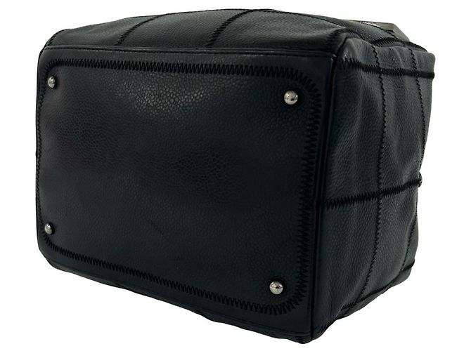 Borsa Chanel in pelle di vitello martellata nera Nero - vista 8