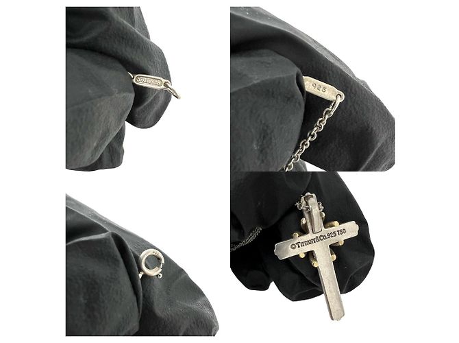 Tiffany & Co Collana Croce Tiffany Vintage Signature Argento D'oro - vista 3