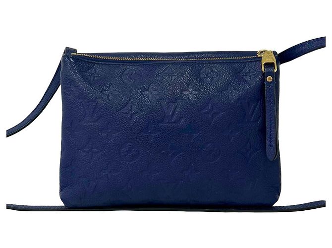 Borsa a tracolla Louis Vuitton Twice Monogram Empreinte Leather Blu - vista 3
