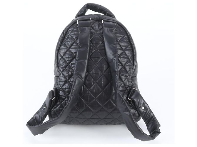 Zaino Chanel Coco Cocoon in pelle e nylon Nero - vista 3