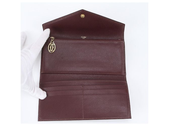 Cartier Envelope Leder-Langbrieftasche Bordeaux - Ansicht 6