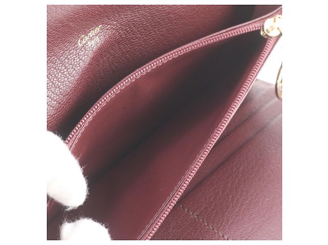 Cartier Envelope Leder-Langbrieftasche Bordeaux - Ansicht 8