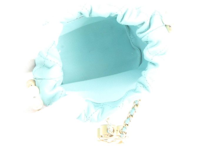 Chanel Matelassé Lammleder Schultertasche mit Perlen Blau - Ansicht 7