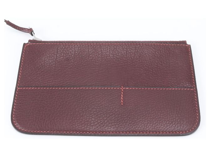 Hermès Cartera larga Hermes Dogon Duo GM de cuero en rojo Roja Burdeos - vista 10