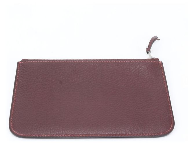 Hermès Cartera larga Hermes Dogon Duo GM de cuero en rojo Roja Burdeos - vista 11